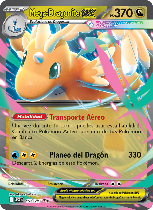 Mega-Dragonite ex 152 — Héroes Ascendentes (Spanish Pokémon TCG card)