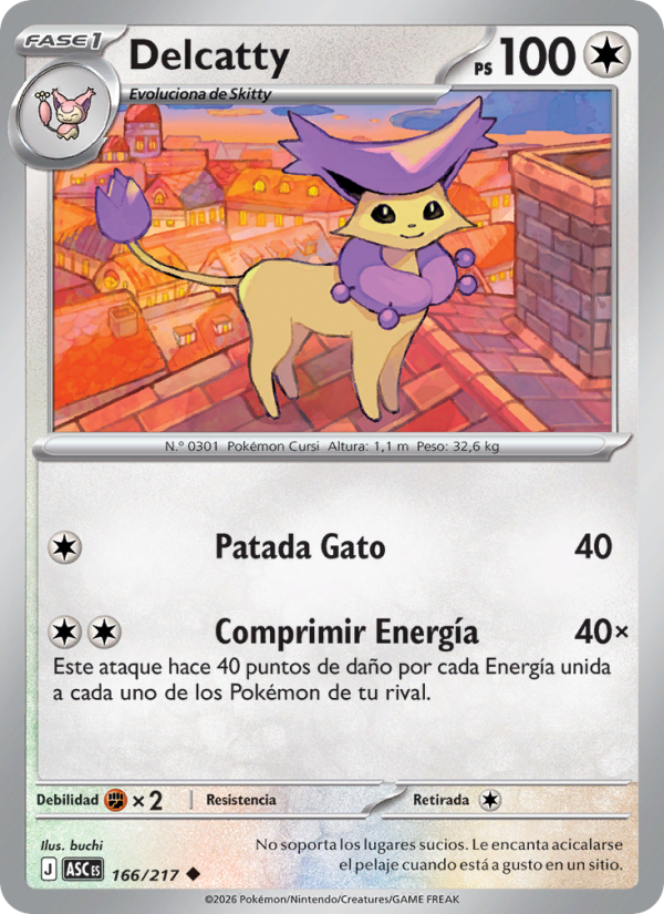 Delcatty 166 — Héroes Ascendentes (Spanish Pokémon TCG card)