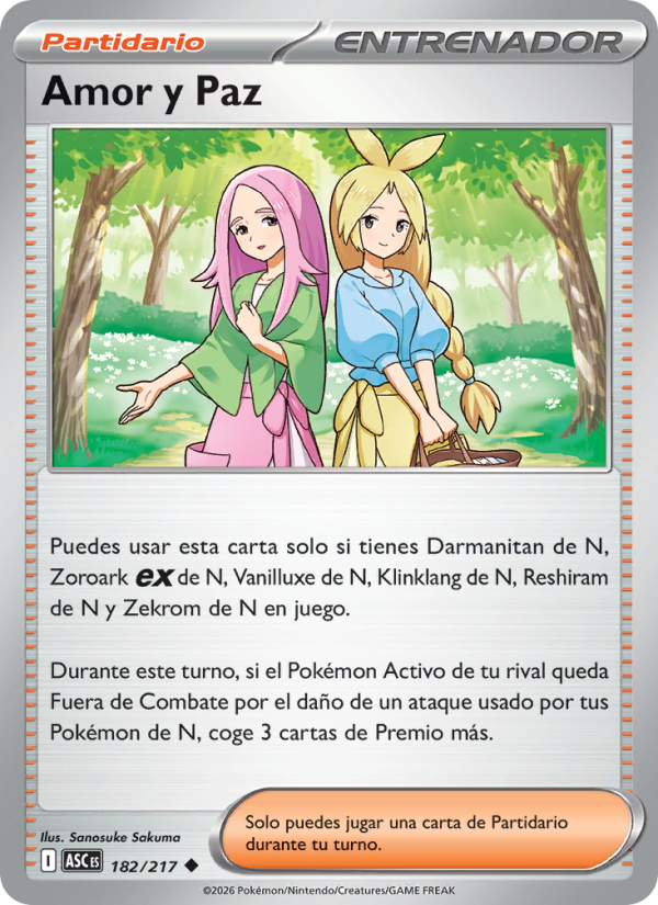 Amor y Paz 182 — Héroes Ascendentes (Spanish Pokémon TCG card)
