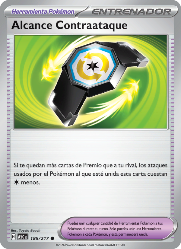 Alcance Contraataque 186 — Héroes Ascendentes (Spanish Pokémon TCG card)