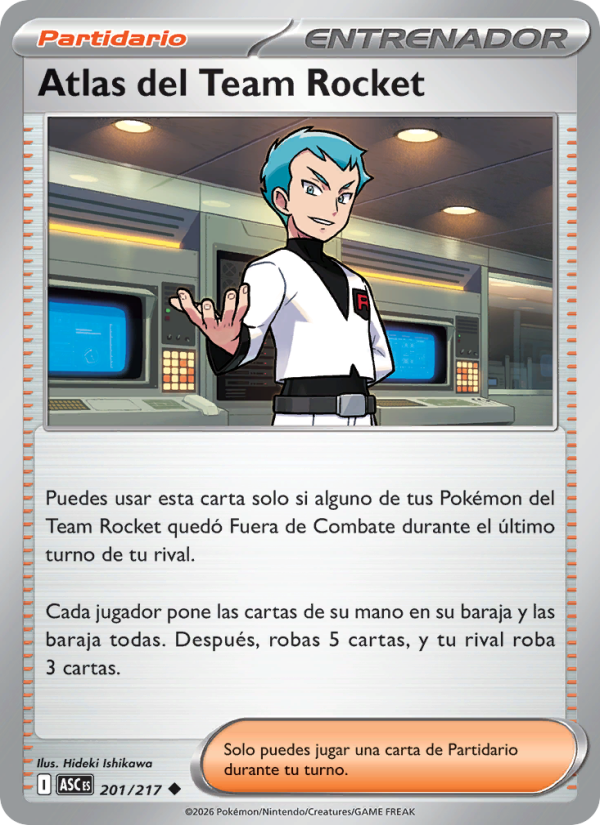 Atlas del Team Rocket 201 — Héroes Ascendentes (Spanish Pokémon TCG card)