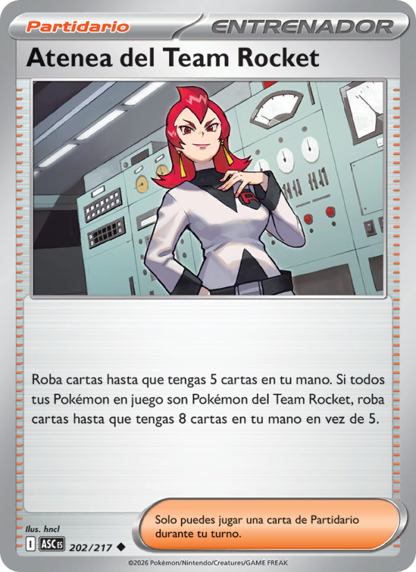Atenea del Team Rocket 202 — Héroes Ascendentes (Spanish Pokémon TCG card)