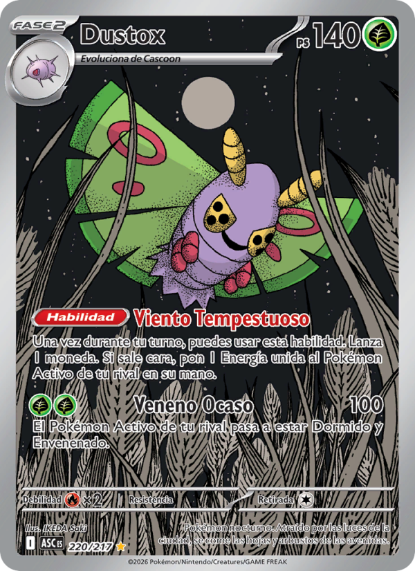 Dustox 220 — Héroes Ascendentes (Spanish Pokémon TCG card)