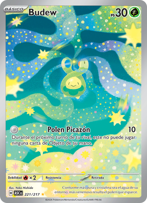 Budew 221 — Héroes Ascendentes (Spanish Pokémon TCG card)