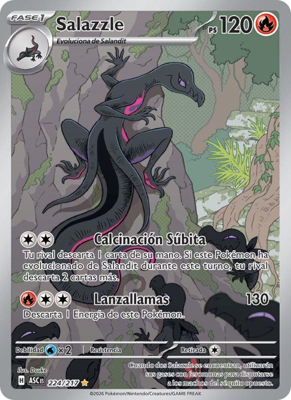 Salazzle 224 — Héroes Ascendentes (Spanish Pokémon TCG card)