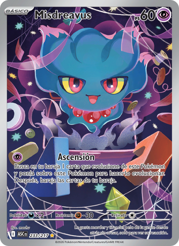 Misdreavus 233 — Héroes Ascendentes (Spanish Pokémon TCG card)