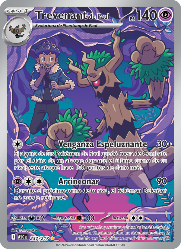 Trevenant de Paul 237 — Héroes Ascendentes (Spanish Pokémon TCG card)