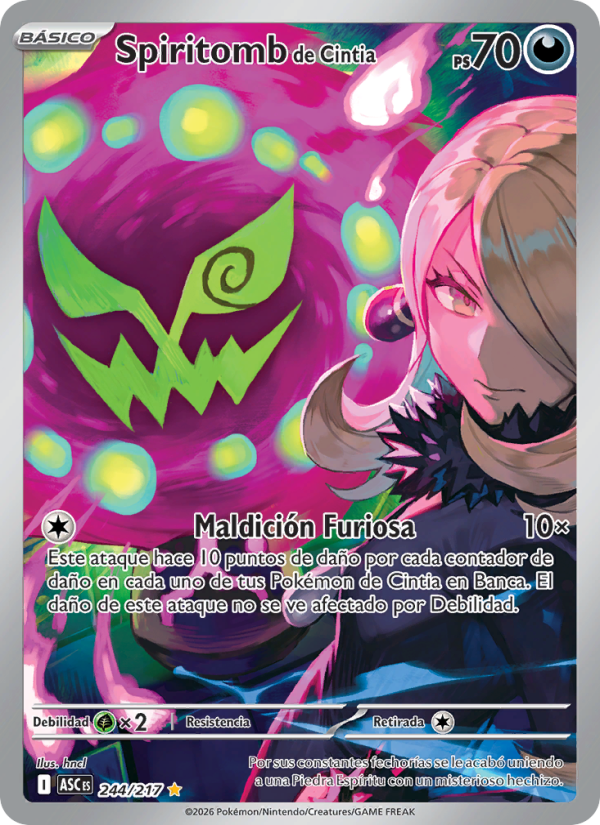 Spiritomb de Cintia 244 — Héroes Ascendentes (Spanish Pokémon TCG card)