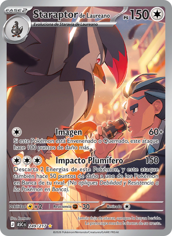 Staraptor de Laureano 249 — Héroes Ascendentes (Spanish Pokémon TCG card)