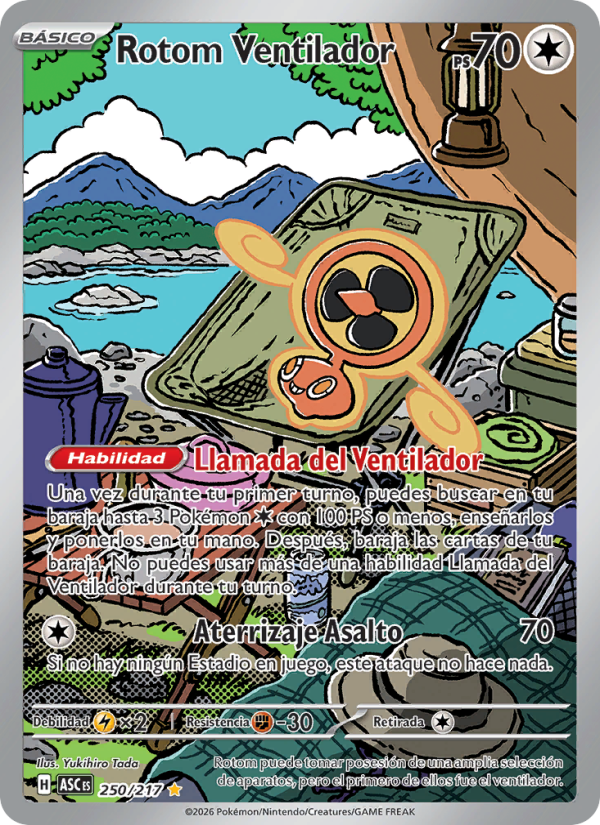 Rotom Ventilador 250 — Héroes Ascendentes (Spanish Pokémon TCG card)