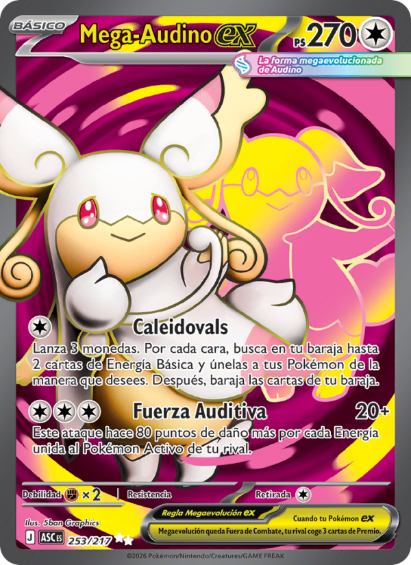 Mega-Audino ex 253 — Héroes Ascendentes (Spanish Pokémon TCG card)