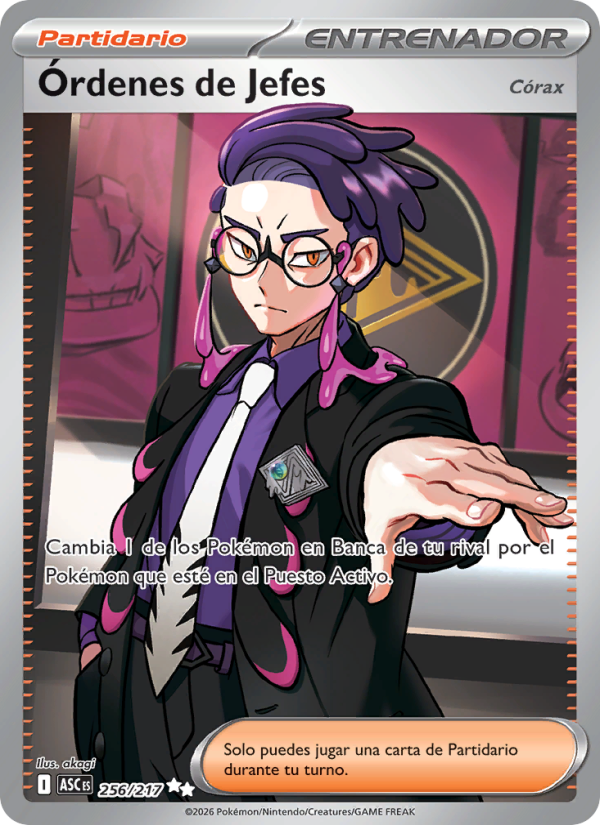 Órdenes de Jefes 256 — Héroes Ascendentes (Spanish Pokémon TCG card)