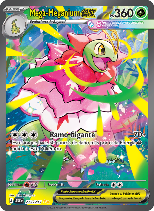Mega-Meganium ex 272 — Héroes Ascendentes (Spanish Pokémon TCG card)