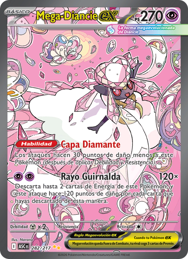 Mega-Diancie ex 282 — Héroes Ascendentes (Spanish Pokémon TCG card)