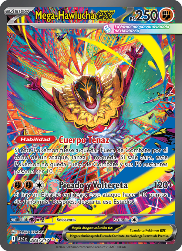 Mega-Hawlucha ex 283 — Héroes Ascendentes (Spanish Pokémon TCG card)