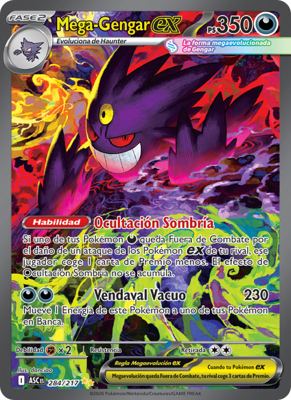 Mega-Gengar ex 284 — Héroes Ascendentes (Spanish Pokémon TCG card)