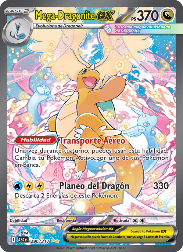 Mega-Dragonite ex 290 — Héroes Ascendentes (Spanish Pokémon TCG card)