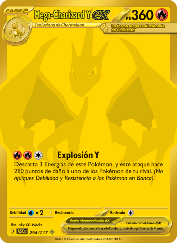 Mega-Charizard Y ex 294 — Héroes Ascendentes (Spanish Pokémon TCG card)