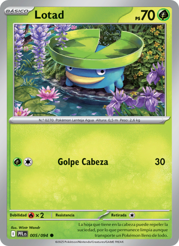 Lotad 005 — Fuegos Fantasmales (Spanish Pokémon TCG card)