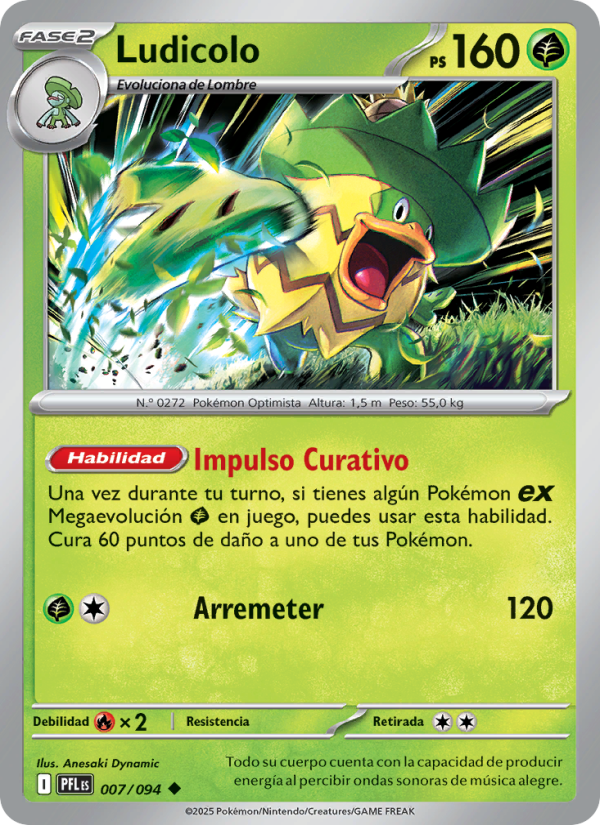 Ludicolo 007 — Fuegos Fantasmales (Spanish Pokémon TCG card)