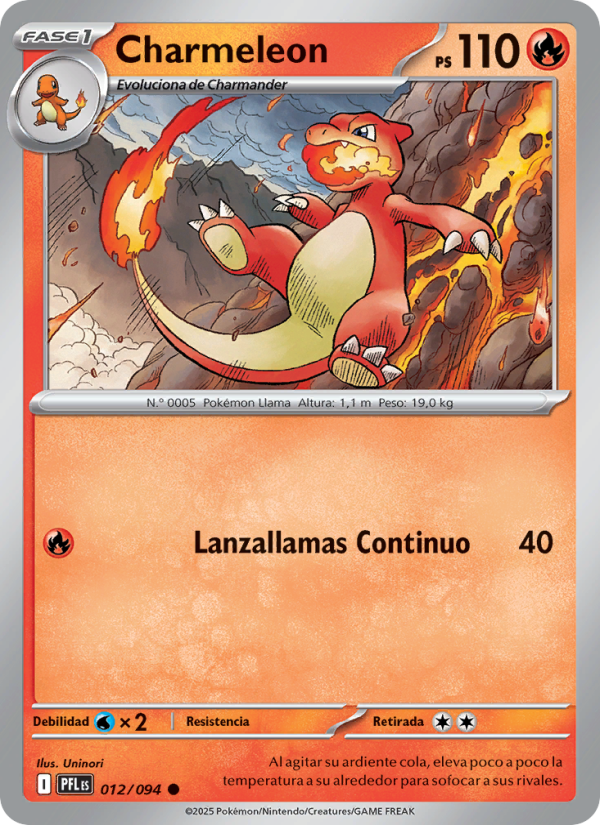 Charmeleon 012 — Fuegos Fantasmales (Spanish Pokémon TCG card)