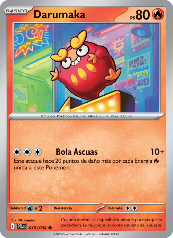 Darumaka 015 — Fuegos Fantasmales (Spanish Pokémon TCG card)