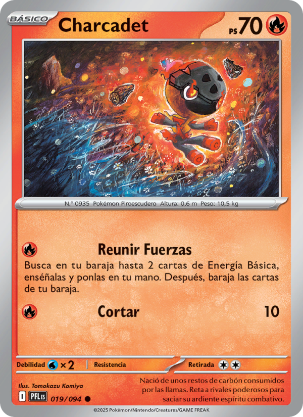 Charcadet 019 — Fuegos Fantasmales (Spanish Pokémon TCG card)