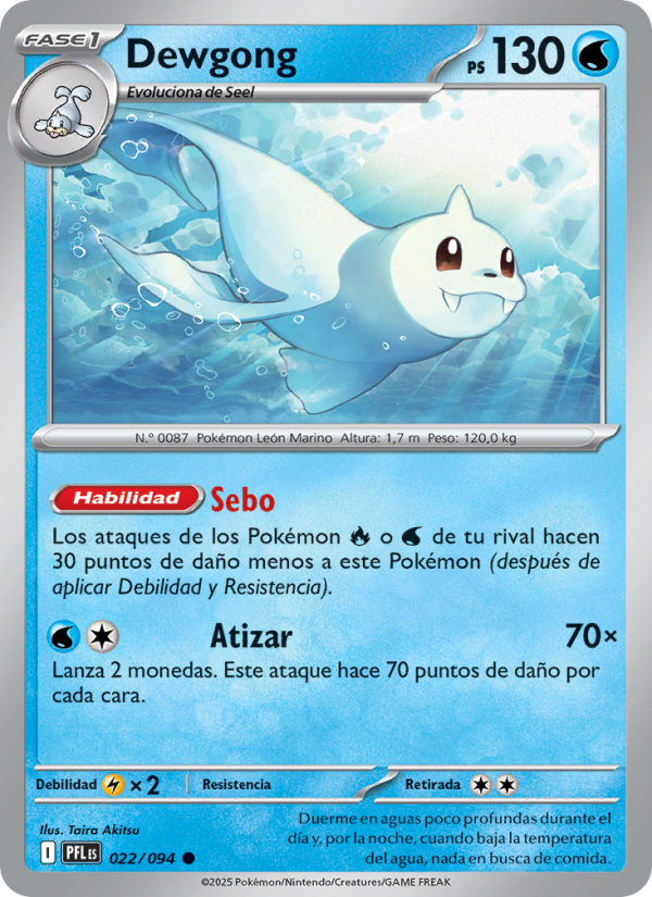 Dewgong 022 — Fuegos Fantasmales (Spanish Pokémon TCG card)