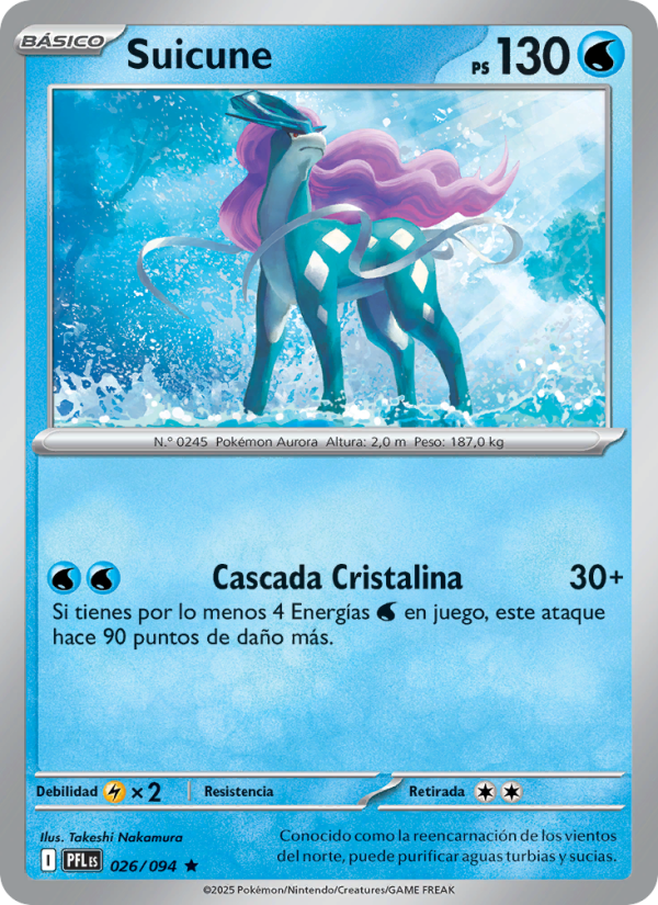 Suicune 026 — Fuegos Fantasmales (Spanish Pokémon TCG card)
