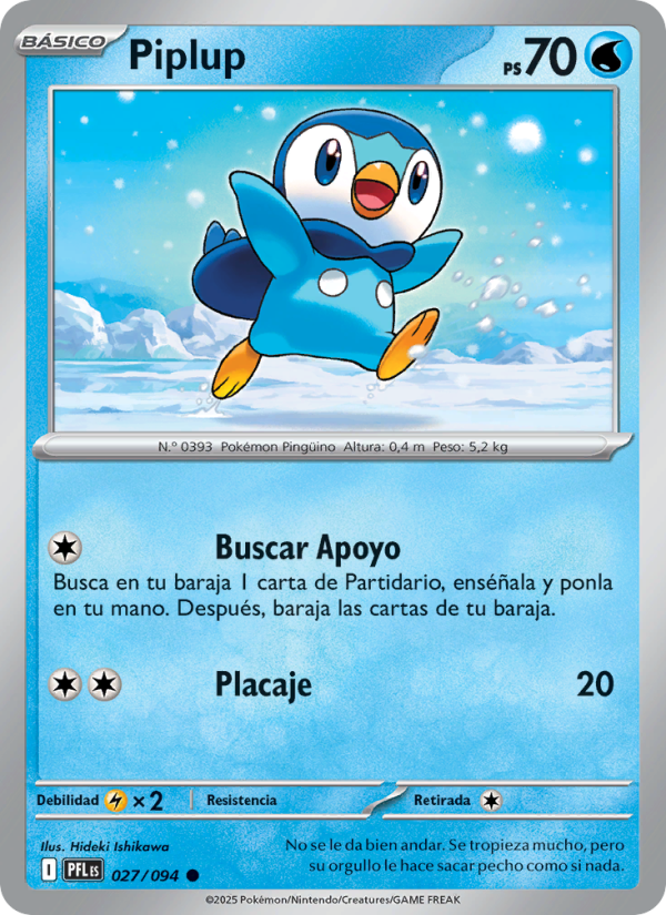 Piplup 027 — Fuegos Fantasmales (Spanish Pokémon TCG card)