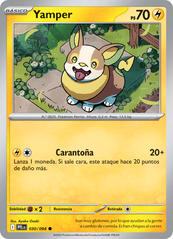 Yamper 030 — Fuegos Fantasmales (Spanish Pokémon TCG card)
