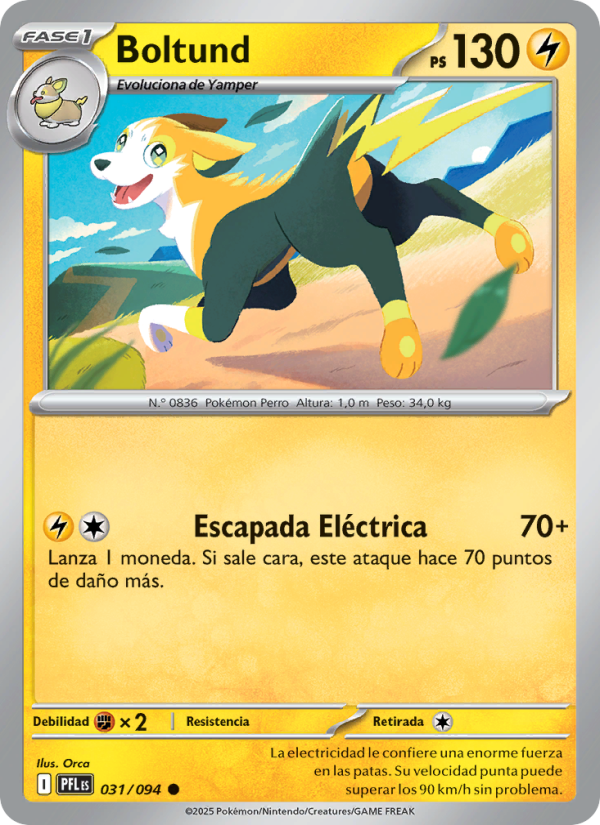 Boltund 031 — Fuegos Fantasmales (Spanish Pokémon TCG card)