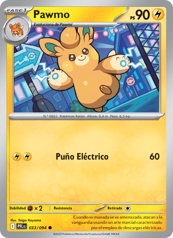 Pawmo 033 — Fuegos Fantasmales (Spanish Pokémon TCG card)