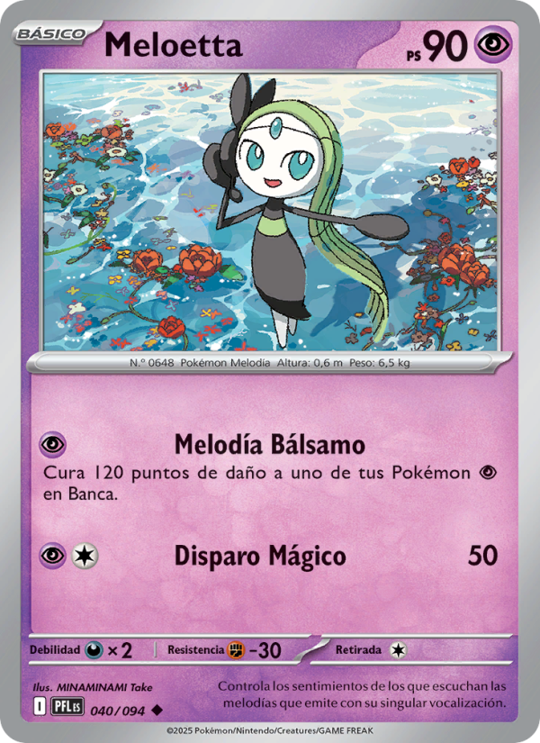 Meloetta 040 — Fuegos Fantasmales (Spanish Pokémon TCG card)