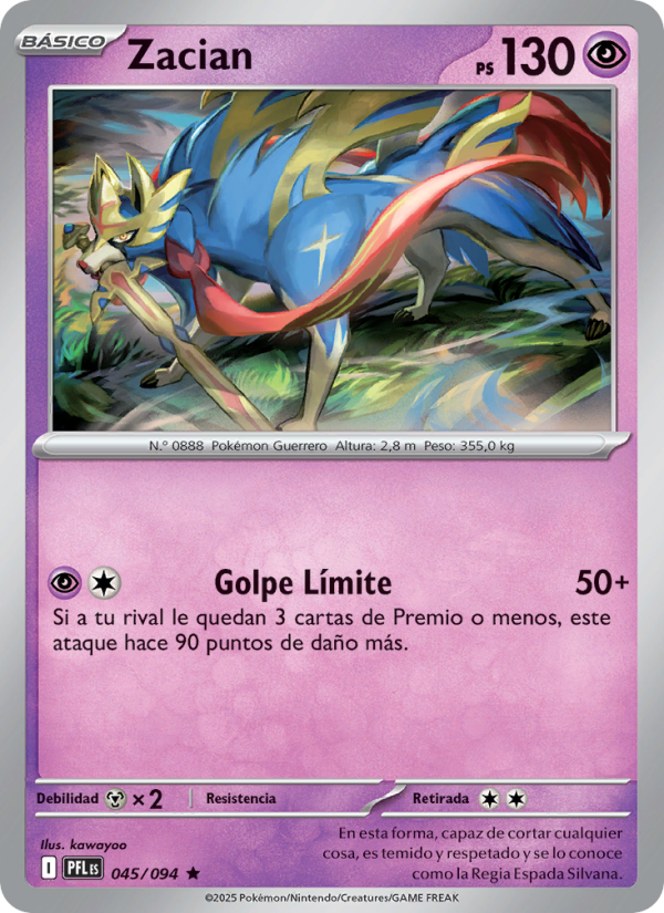 Zacian 045 — Fuegos Fantasmales (Spanish Pokémon TCG card)