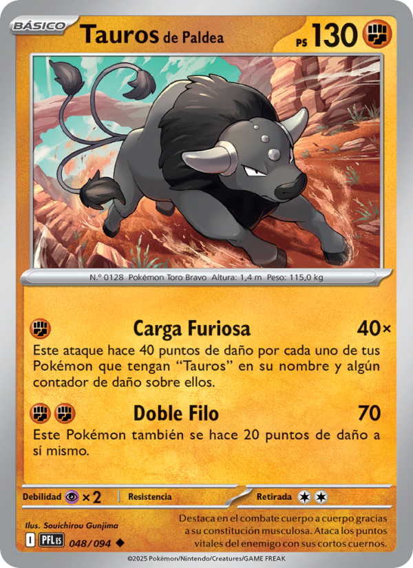Tauros de Paldea 048 — Fuegos Fantasmales (Spanish Pokémon TCG card)