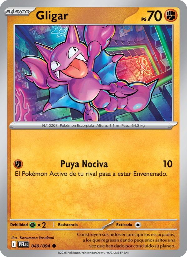Gligar 049 — Fuegos Fantasmales (Spanish Pokémon TCG card)
