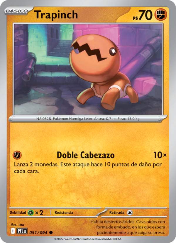 Trapinch 051 — Fuegos Fantasmales (Spanish Pokémon TCG card)
