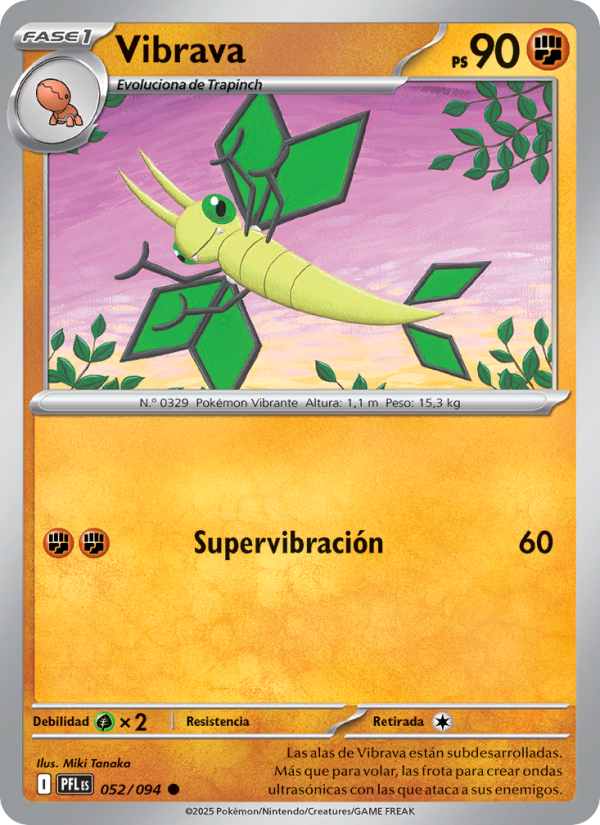 Vibrava 052 — Fuegos Fantasmales (Spanish Pokémon TCG card)
