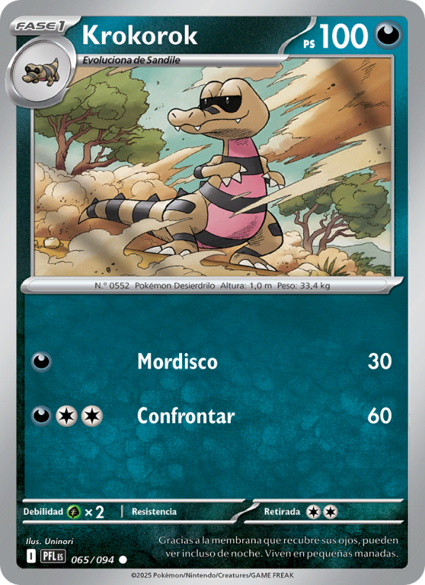 Krokorok 065 — Fuegos Fantasmales (Spanish Pokémon TCG card)