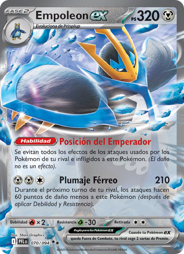 Empoleon ex 070 — Fuegos Fantasmales (Spanish Pokémon TCG card)
