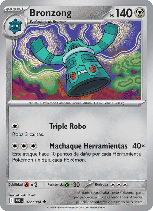 Bronzong 072 — Fuegos Fantasmales (Spanish Pokémon TCG card)
