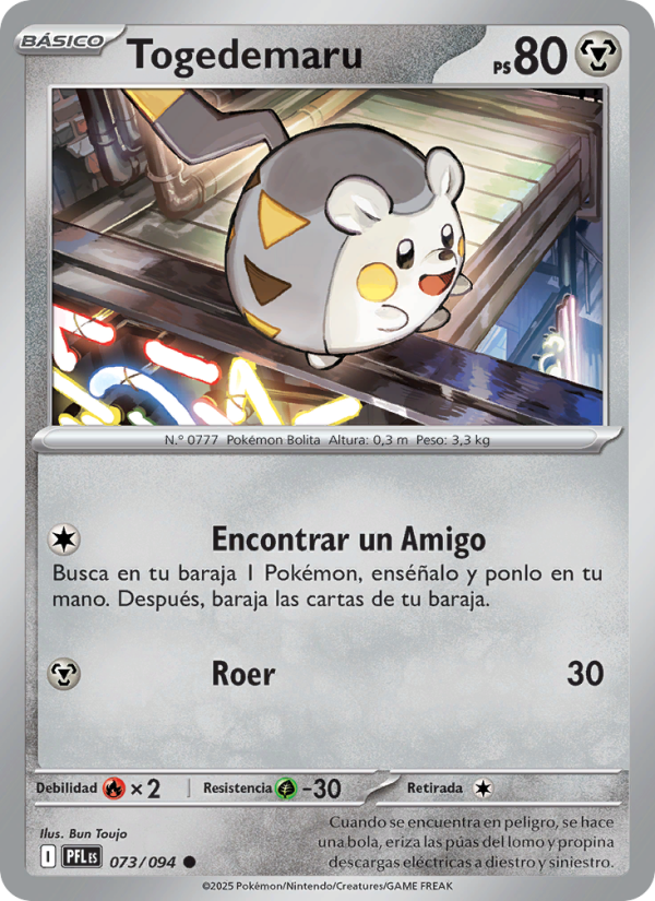 Togedemaru 073 — Fuegos Fantasmales (Spanish Pokémon TCG card)