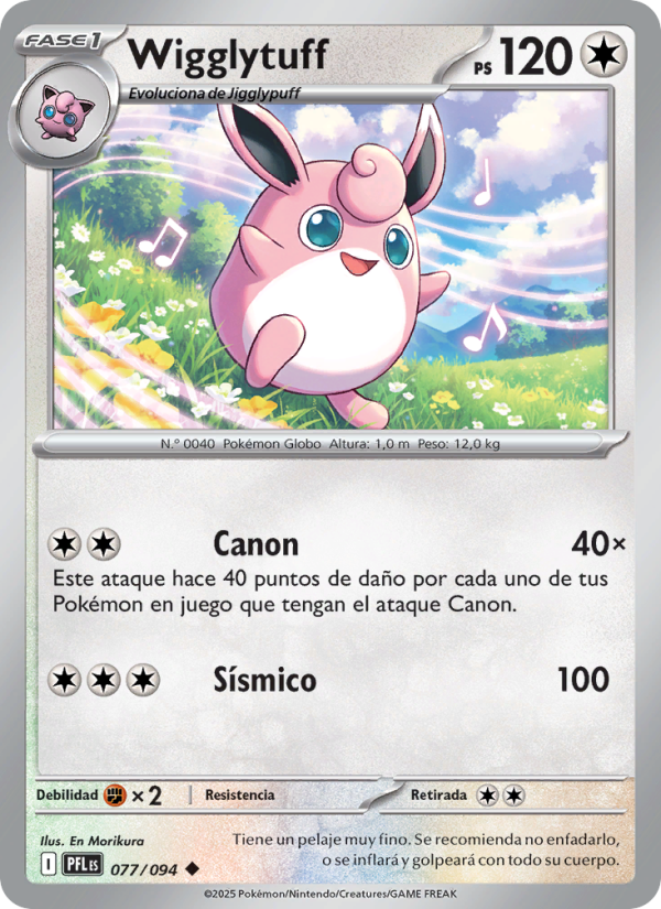 Wigglytuff 077 — Fuegos Fantasmales (Spanish Pokémon TCG card)