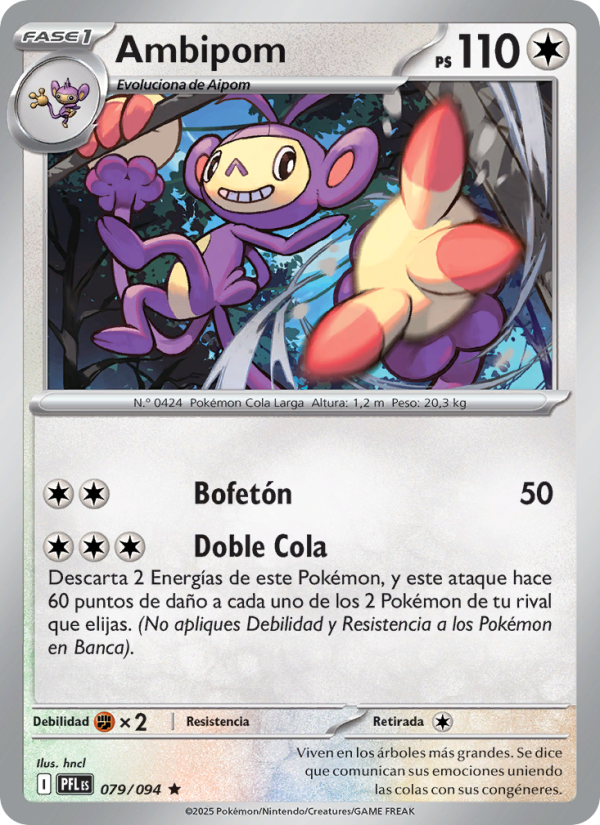 Ambipom 079 — Fuegos Fantasmales (Spanish Pokémon TCG card)