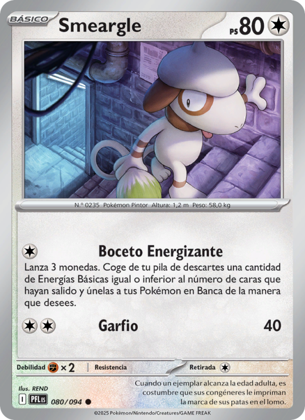 Smeargle 080 — Fuegos Fantasmales (Spanish Pokémon TCG card)