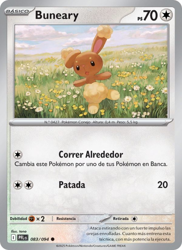 Buneary 083 — Fuegos Fantasmales (Spanish Pokémon TCG card)