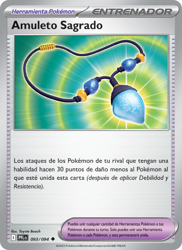 Amuleto Sagrado 093 — Fuegos Fantasmales (Spanish Pokémon TCG card)