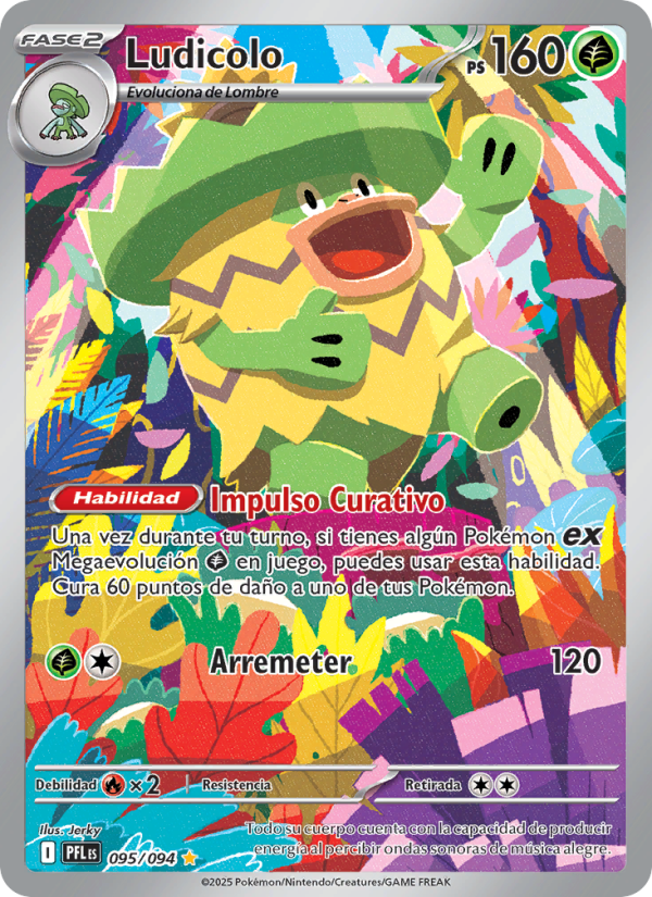 Ludicolo 095 — Fuegos Fantasmales (Spanish Pokémon TCG card)