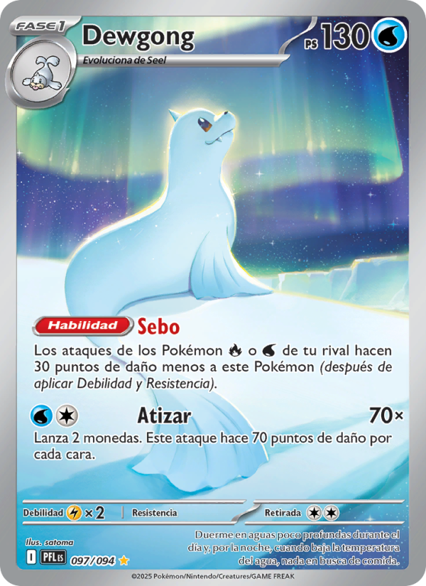 Dewgong 097 — Fuegos Fantasmales (Spanish Pokémon TCG card)